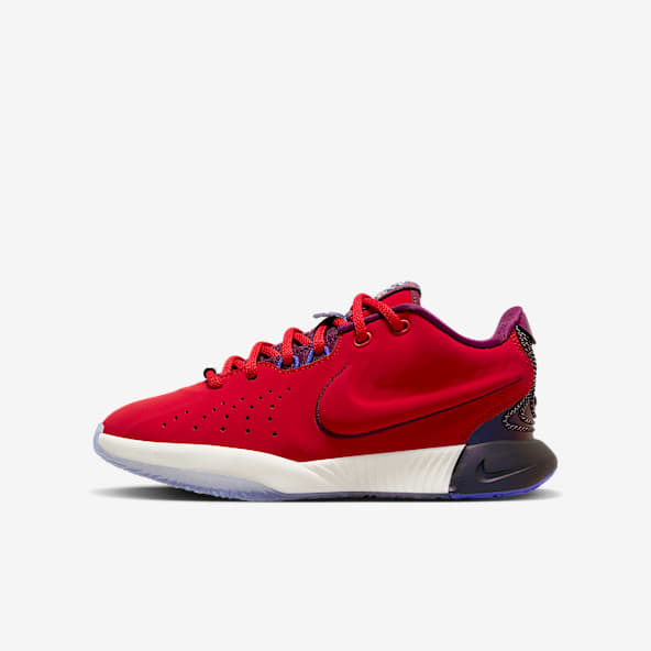 Boys Red LeBron James Shoes. Nike